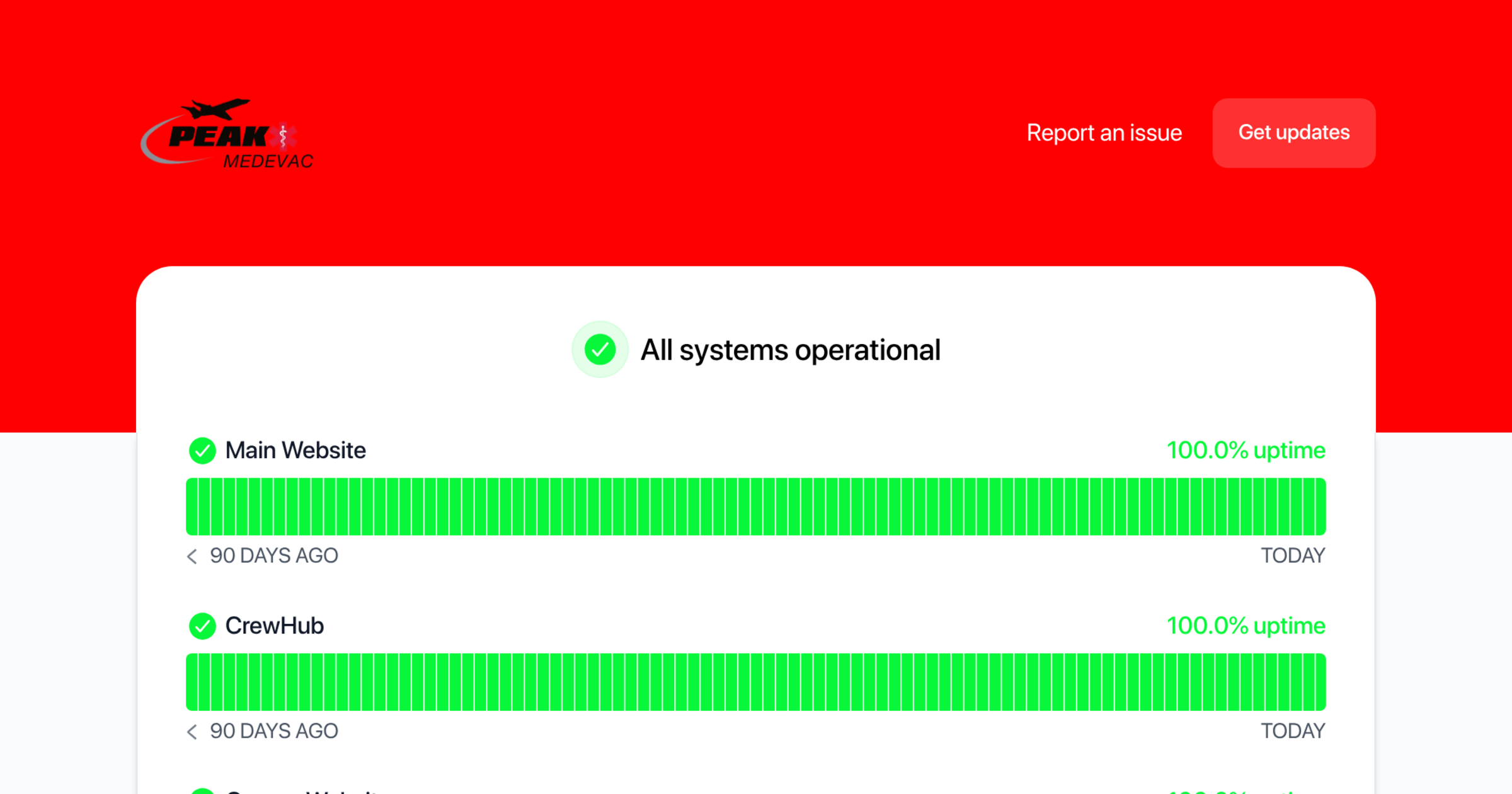 Vpeakmedevac status